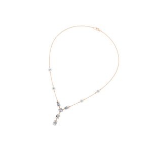 สร้อยคอประดับเพชรรูปตัว Y สำหรับผู้หญิงสินค้าขายดีเครื่องประดับชุบทอง14K 18K ประดับเพชรมรกตทรงกลมทรงรีผลิตในอินเดีย - Product Image 4