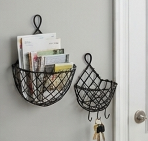 Modern Metal <b>Wire</b> <b>Hanging</b> Storage <b>Baskets</b> Geometric Design Multi-Purpose Neatening Organizers Black Color - Product Image 6