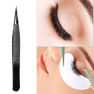 Pince à épiler professionnelle à pointe incurvée pour extensions de cils, en acier inoxydable, outil à pointe fine pour faux cils et greffage - Product Image 4