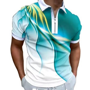 Polo Casual Personalizable para Hombre con Cierre de Cremallera, Jersey 100% Algodón de Alta Calidad, Logotipo Bordado e Impreso, Diseño Colorblock con Eslogan - Product Image 2