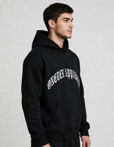 Sudadera con capucha de invierno para hombre, 100% algodón, corte regular, forro polar, con cremallera completa, bolsillo canguro, color liso, transpirable, con transferencia de calor - Product Image 2