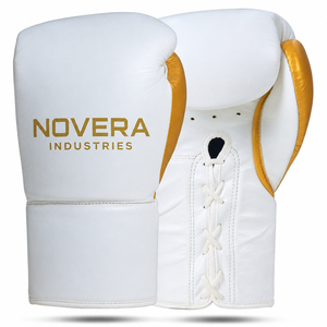Gants de boxe en cuir véritable de qualité supérieure, à lacets, pour entraînement, sparring, kickboxing, Muay Thai, combats professionnels - Product Image 1