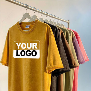 T-shirt vintage pour homme, coupe oversize, épaules tombantes, personnalisable avec logo, style streetwear, 100% coton, effet délavé à l'acide, vente en gros - Product Image 6