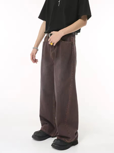 Jean large vert délavé pour femme, taille haute, coupe ample, style vintage, pantalon en denim baggy streetwear - Product Image 5