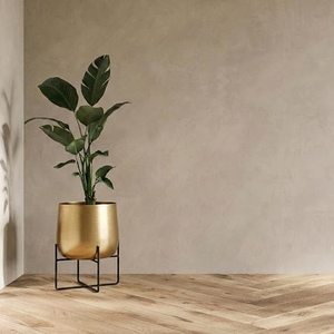 Olly & Rose Gold Plant <b>Stand</b> with <b>Pot</b>, Large Metal Planter, Black <b>Stand</b>, Indoor And Outdoor Planters - Product Image 3