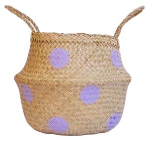 Adorable Designs Belly Seagrass Baskets Foldable with Hand Embroidery for Kids Toy Storages Bedroom Children Decoration - Product Image 4