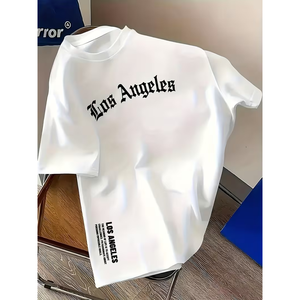 Camiseta de Algodón para Hombre, Corte Holgado, Manga Corta, Verano, Hombros Caídos, 200g, Impresión DTF, Logotipo Personalizado, Gran Venta 2026 - Product Image 1