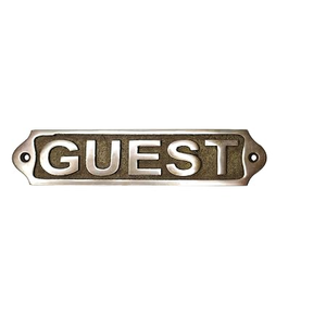 Vintage Metal Engraved Guest Door Sign <b>Plate</b> Antique Wall Mounted Customizable Guest Room <b>Name</b> Plaque Decorative Hotel Office - Product Image 2