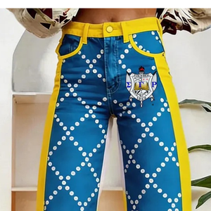 Pantalon large bleu roi pour femme, décontracté, coupe ample, taille haute, confortable, style grec, élégant, pour la détente - Product Image 5