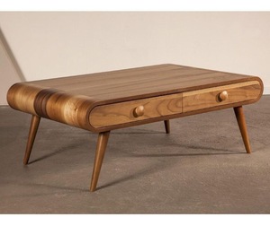Mesa de Centro Moderna de Madera Hecha a Mano de Lujo con Cajones de Almacenamiento para Sala de Estar - Product Image 1