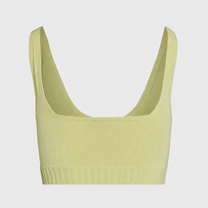 Sujetador deportivo de punto sin costuras para mujer, top corto transpirable de secado rápido, soporte medio, espalda cruzada, logotipo personalizado, ropa para correr y yoga - Product Image 3