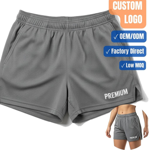 Shorts Deportivos de Malla con Logotipo Personalizado para Mujer, Shorts de Poliéster Transpirables para Gimnasio, Shorts Deportivos de Secado Rápido para Correr, Shorts de Fitness de Cintura Alta - Product Image 2