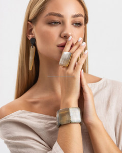 Anillo de cuerno de búfalo Natural 100%, joyería hecha a mano, anillos artesanales, gran oferta para niñas y mujeres, el mejor regalo de Falak World Export - Product Image 4