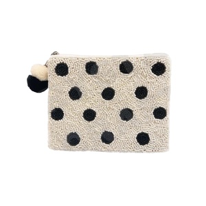 White <b>Black</b> Polka Dots Coin Pouch Customized Seed Beaded Wallet Beautiful Mum's Gift-Girls' <b>Hearts</b> Design - Product Image 1