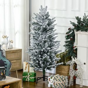 Árbol de Navidad Preiluminado de 4.5 pies con Base de Acero de Apertura Automática, Verde con Ramas Nevadas, Material PE PVC, 210 cm, Decorado - Product Image 2