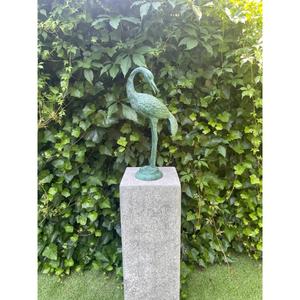 Cisne de Metal con Base, Escultura Decorativa para Mostrador, Acabado Verde Pátina Antigua, Figura Decorativa de Cisne - Product Image 4