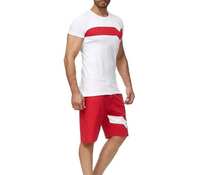 Conjunto de 2 Piezas para Hombre, Camiseta y Pantalones Cortos de Punto Vintage de Poliéster/Algodón, Estilo Urbano de Alta Calidad, con Logotipo Personalizado - Product Image 6