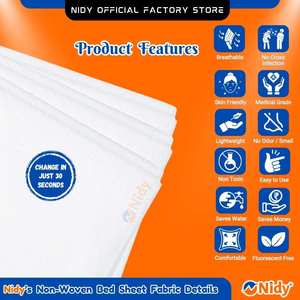 NIDY Disposable Spa <b>Bed</b> <b>Sheets</b> 100x200 CM Non-Woven Fabric Fluid-Resistant Breathable Design Protective Cover Animal Pet Care - Product Image 4