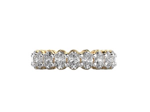 Gold Plated Moissanite Cluster <b>Ring</b> Fine <b>Band</b> Encrusted with Diamond Prong Setting Stacking <b>Band</b> - Product Image 2