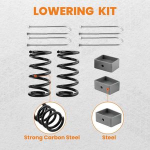 Kit d'abaissement de suspension pour Chevrolet C10 1963-1972, ressorts de 3 pouces à l'avant et 5 pouces à l'arrière - Product Image 2