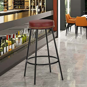 Chaise de bar moderne avec base en métal - Mobilier commercial durable et léger pour hôtels, bars à domicile, usage extérieur et scolaire - Product Image 1