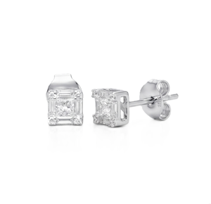 Pendientes de Diamantes Cultivados en Laboratorio con Corte Princesa, Color DEF, Claridad VS VVS, Oro Sólido de 10K, 14K, 18K, Certificados por IGI, Regalo de Aniversario, Joyería - Product Image 3