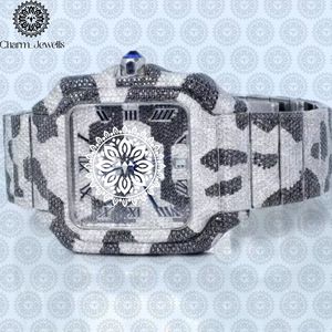 Charm Jewells – montre de luxe en acier inoxydable pour femmes, boîtier rectangulaire, cadran analogique de 30mm, cristal saphir, fermoir pliant lumineux - Product Image 1