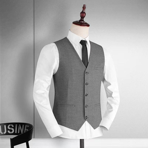 Custom <b>Men's</b> Formal <b>Suit</b> <b>Vest</b> Multi-Pocket Waterproof Anti-UV Worsted Fabric Plaid V-Neck OEM/ODM Wholesale - Product Image 3