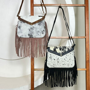 Nuevo Bolso de Mano de Cuero Vacuno con Pelo de Alta Calidad, Diseño de Lujo, Tendencia de Moda para Mujer, Bolso Bandolera de Cuero Genuino - Product Image 4