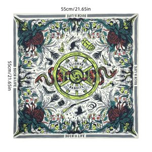 Pañuelos Bandana Étnicos Personalizados al por Mayor en Stock con Patrón de Puntos, de Algodón, Seda y Poliéster Negro con Logotipo Impreso, Pañuelos Baratos - Product Image 3