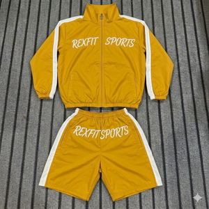 Ensemble de survêtement coupe-vent pour homme Rexfit Sports 2026, nouveau design, ensemble short et veste coupe-vent, vente en gros - Product Image 5