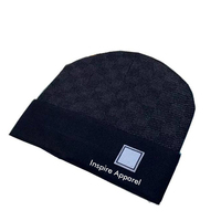Gorro de Punto Jacquard Unisex 100% Algodón, Gorro de Invierno con Puño, Estampado Digital a Cuadros, para Viajes, Aire Libre, Uso Diario, Casual, para Adultos