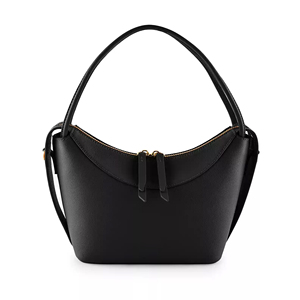 Sac à main minimaliste en microfibre crème avec poignée souple et fermeture éclair, style féminin - Product Image 2
