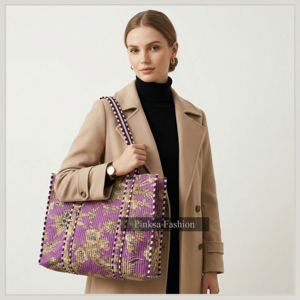 Handcrafted Jaipur Hand Block Print Quilted Cotton Tote <b>Bag</b> <b>Large</b> Capacity Floral Handbag for Women Travel <b>Beach</b> Shoulder <b>Bag</b> - Product Image 1