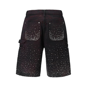 Customized Solid Color Denim Pants Heavy Baggy Washed Denim Mens Shorts Customized Vintage Washed <b>Jeans</b> Short - Product Image 2
