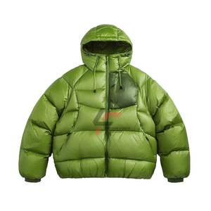 Veste matelassée épaisse en duvet de nylon pour homme, personnalisable avec logo, fabrication en usine, qualité supérieure, chaude et rembourrée. - Product Image 3