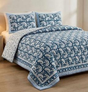 Juego de Edredón de Lujo para Verano, Color Azul Sólido, Doble Costura, para Dormitorio, con Aspecto Lujoso, Compre Directamente del Proveedor - Product Image 1