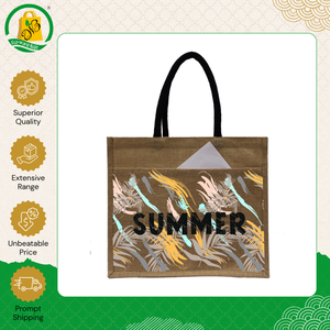 Fabricante mayorista que vende bolsas de yute de compras de alta calidad para uso diario con estampado de moda, impresas en India. - Product Image 6