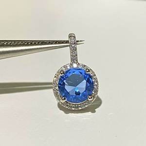 Custom Children's Tanzanite Bezel Setting Pendant Vintage Milgrain Sterling Silver Wedding Jewelry July Birthstone - Product Image 1