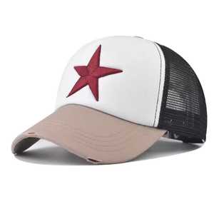 Casquette unisexe en maille respirante avec patch étoile, taille réglable, chapeau décontracté pour l'extérieur, printemps-été, pour adultes - Product Image 4