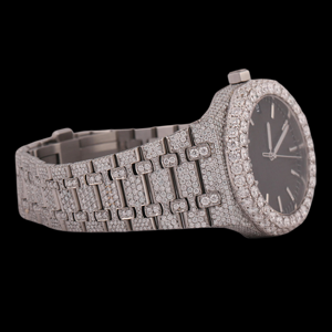 Montre artisanale noire à cadran rond avec caractéristiques uniques, style hip-hop, sertie de diamants Moissanite, bijoux raffinés pour homme - Product Image 3