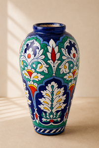 Modern <b>Ceramic</b> Floor <b>Vase</b> Painted Floral Design 24 Inches High Eco-Friendly Handmade High Temperature Fired Durable Wedding - Product Image 2