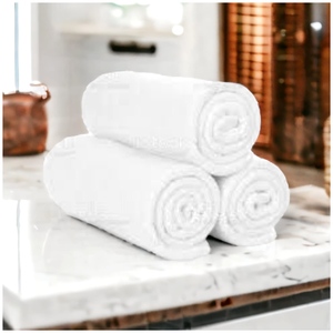 Toalla de Spa de Algodón Blanco Ecológica de Gran Peso - Product Image 1