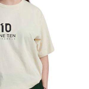 เสื้อยืดผู้หญิงทรงหลวม สีธรรมชาติ ผ้าฝ้ายนุ่ม คอกลม แขนสั้น เรียบง่าย สวมใส่สบายทุกวัน - Product Image 4