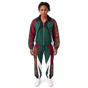 Survêtements vintage en nylon pour femmes, bleu marine et gris, avec bordure contrastée, coupe-vent zippé, pantalon assorti, ensemble de sport féminin. - Product Image 6