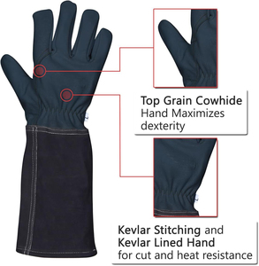 Wholesale Manufacturers Custom Logo Safety Working Welder <b>Gloves</b> Top Quality Grain Cowhide Leather Tig Welding Work <b>Gloves</b> - Product Image 2