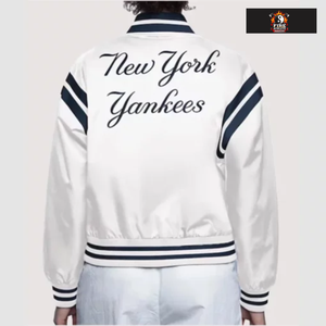 Vestes bomber pour hommes de haute qualité à manches longues, veste varsity blanche personnalisée New York - Product Image 2