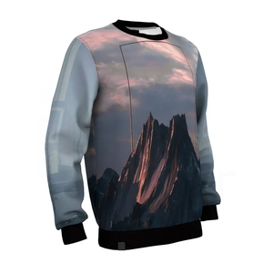 Diseño de logotipo personalizado Jersey de cuello redondo Tallas grandes Manga larga Carta de punto Cuello redondo Sudaderas de hombre casuales al aire libre personalizadas - Product Image 1
