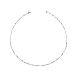 Collar de tenis con barra de diamantes cultivados en laboratorio de platino, venta al por mayor y al por menor, fabricante internacional de joyería OEM - Product Image 1