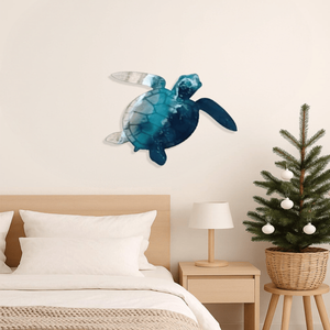 CIFbuy Scultura da Parete Artigianale in Ferro a Forma di Tartaruga Marina, Arte Metallica a Tema Costiero/Oceano per Soggiorno, Camera da Letto, TikTok, per Temu Pick - Product Image 1